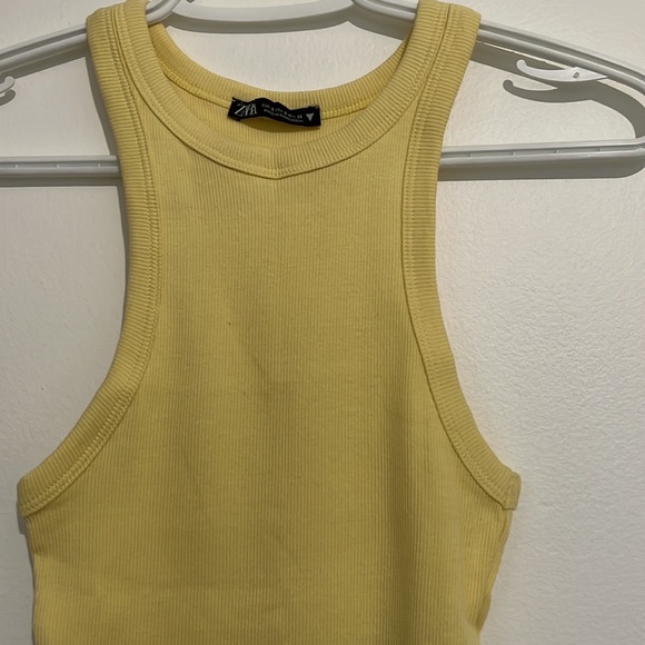 Yellow Zara Cropped Tank Top - Picture 3 of 4